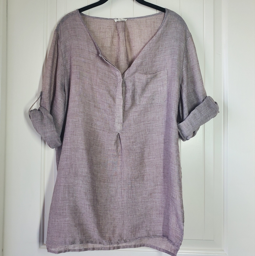 Just Living womens tunic top in dark tan/light brown size large